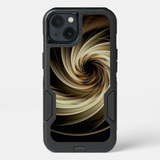 Golden Swirl Across Black iPhone 13 Case