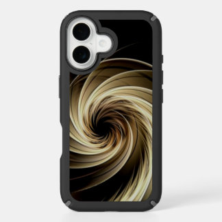 Golden Swirl Across Black  iPhone 16 Case