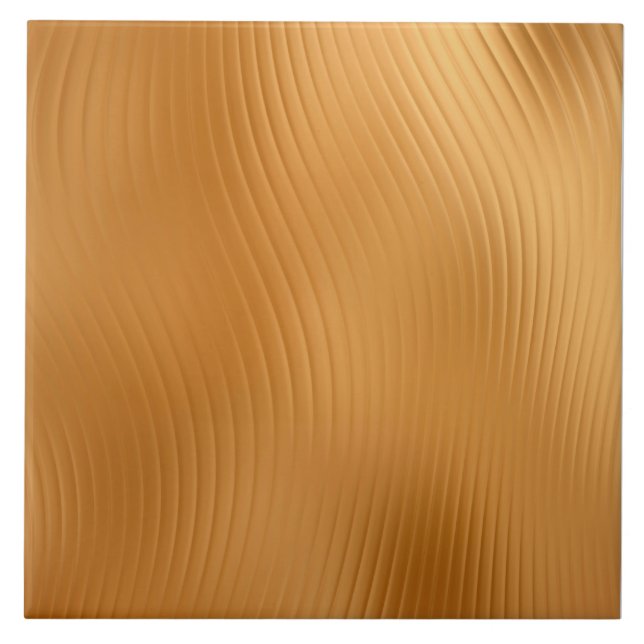 Golden Swirl Pattern Ceramic Tile (Front)