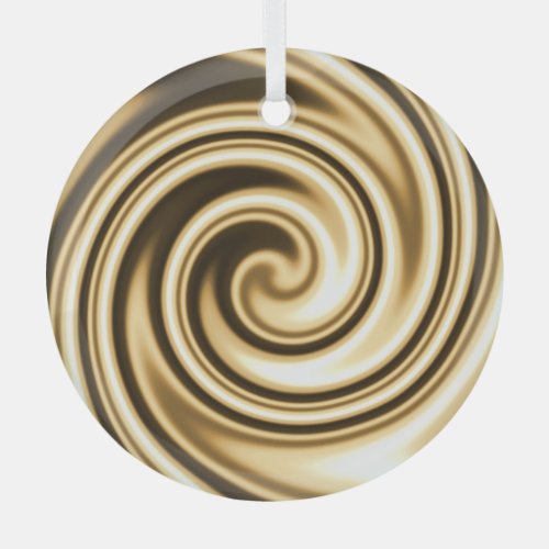 Golden Swirl Soft Focus Spiral Flow Glass Ornament