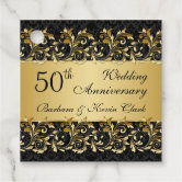 Personalized Gold 50th Wedding Anniversary Favor Tags