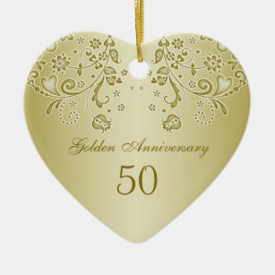 50th Wedding Anniversary Ornaments Keepsake Zazzle Golden Swirls 50th Wedding Anniversary Ornament