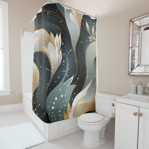 Golden Swirls and Intricate Patterns Shower Curtai Shower Curtain