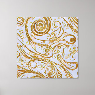 Golden Swirls: Elegance Unfurled Canvas Print