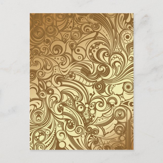Golden Swirls Postcard (Front)