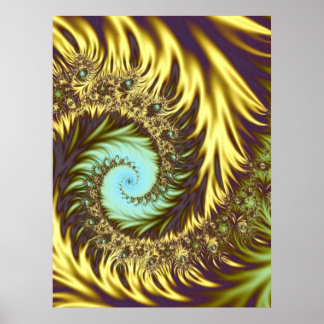Golden Swirls Poster
