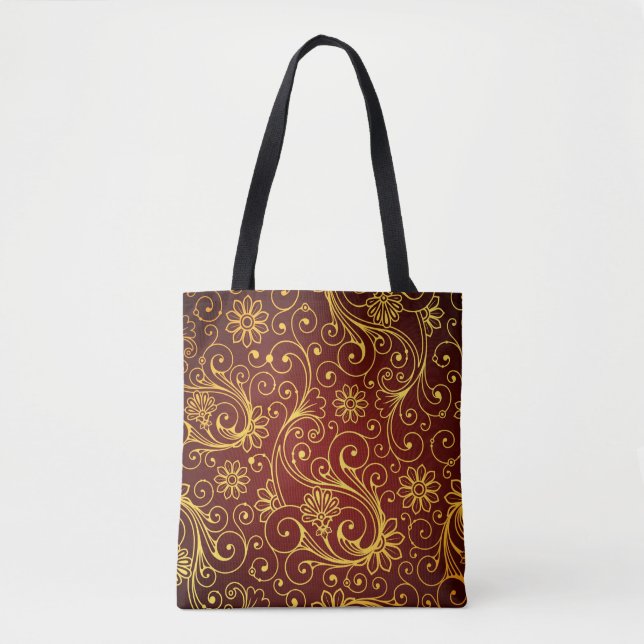 Golden Swirls Tote Bags (Front)