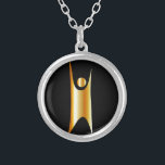 Golden symbol of Humanism Silver Plated Necklace<br><div class="desc">Golden symbol of Humanism</div>