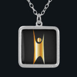 Golden symbol of Humanism Silver Plated Necklace<br><div class="desc">Golden symbol of Humanism</div>