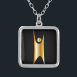Golden symbol of Humanism Silver Plated Necklace<br><div class="desc">Golden symbol of Humanism</div>