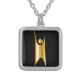 golden-symbol-of-humanism-silver-plated-necklace-zazzle