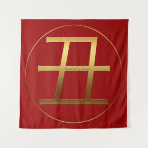 Golden Symbol Ox Chinese New Year 2021 Tapestry