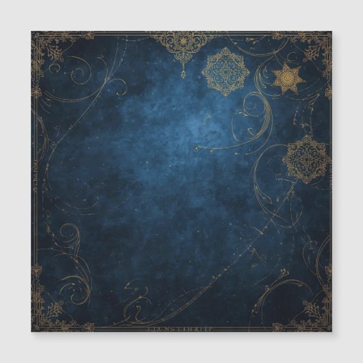 Golden Symbols on Indigo Sky  (Front)