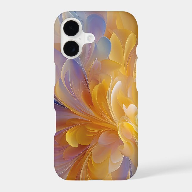 Golden Symphony of Blooming Abstract Petals iPhone Case (Back)