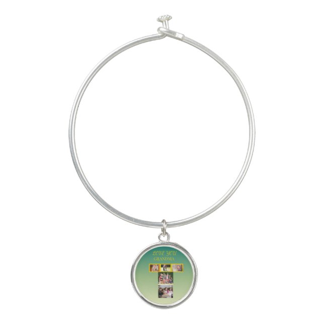 Golden T-Form Memory Bangle Bracelet (Front)