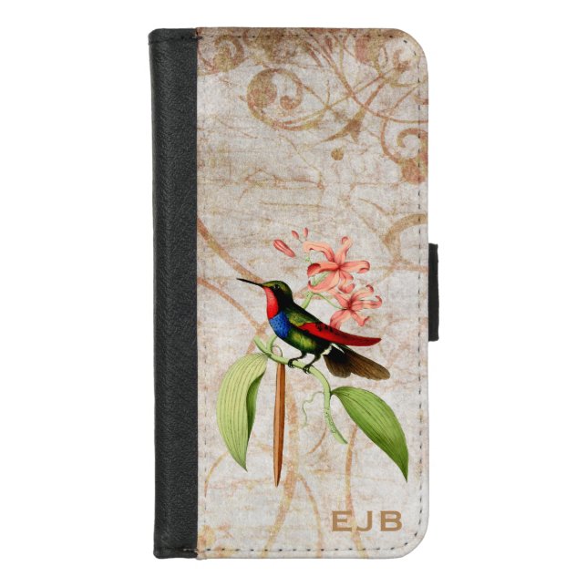 Golden Tailed Sapphire Hummingbird iPhone Wallet Case (Front)