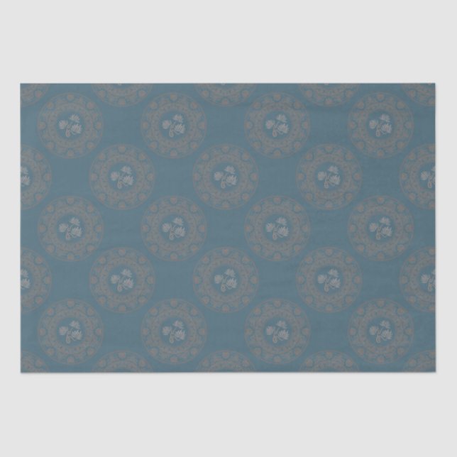 Golden Tapestry Rococo Classic Polka Dot Mandala Tissue Paper (Front)