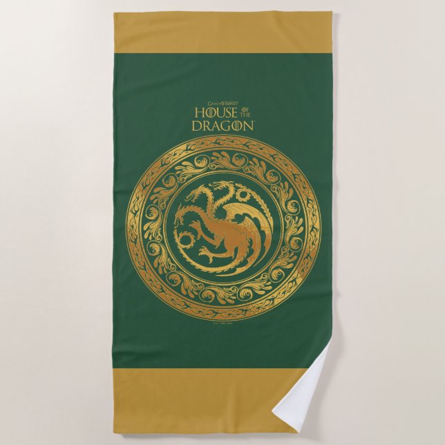 Golden Targaryen Crest Beach Towel (Front)