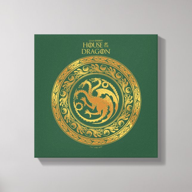 Golden Targaryen Crest Canvas Print (Front)
