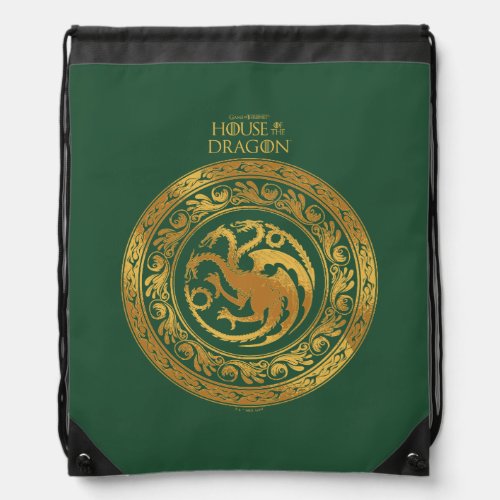 Golden Targaryen Crest Drawstring Bag