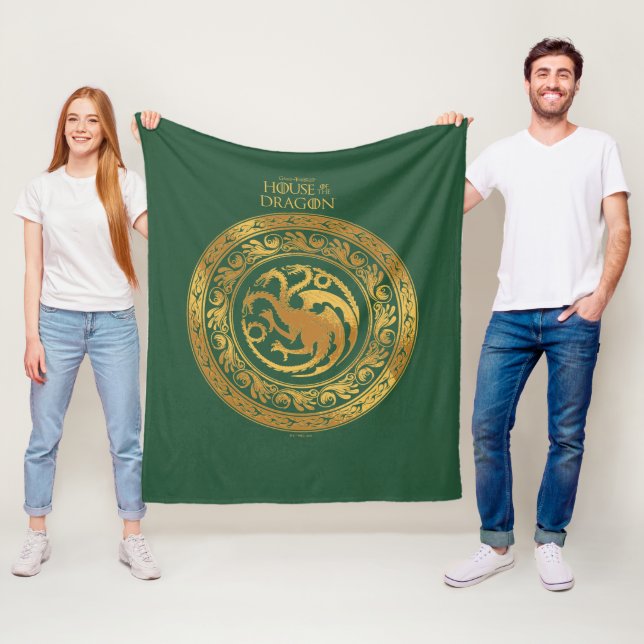 Golden Targaryen Crest Fleece Blanket (In Situ)