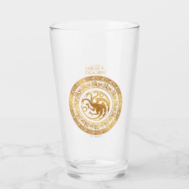 Golden Targaryen Crest Glass (Front)