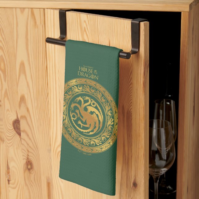 Golden Targaryen Crest Kitchen Towel (Thirds Fold)