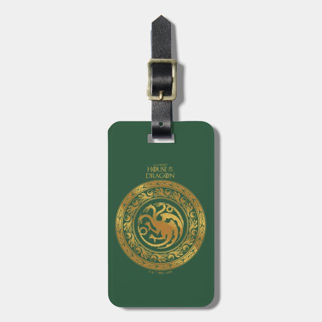 Golden Targaryen Crest Luggage Tag (Front Vertical)