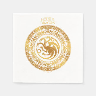 Golden Targaryen Crest Napkins