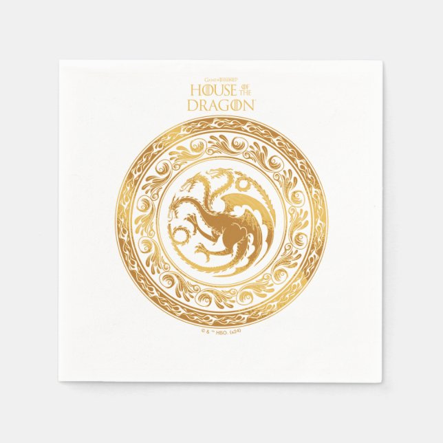 Golden Targaryen Crest Napkins (Front)
