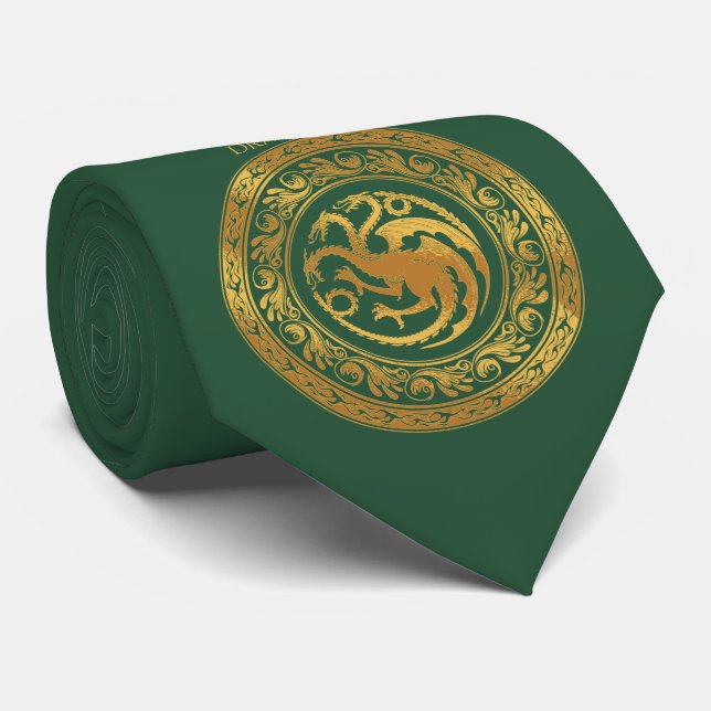 Golden Targaryen Crest Neck Tie (Rolled)
