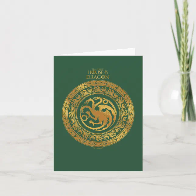 Golden Targaryen Crest Note Card | Zazzle