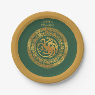 Golden Targaryen Crest Paper Plates