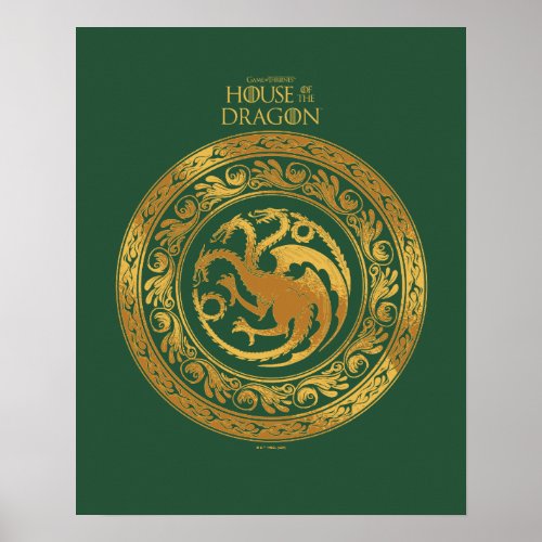 Golden Targaryen Crest Poster