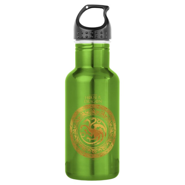 Golden Targaryen Crest Stainless Steel Water Bottle (Front)