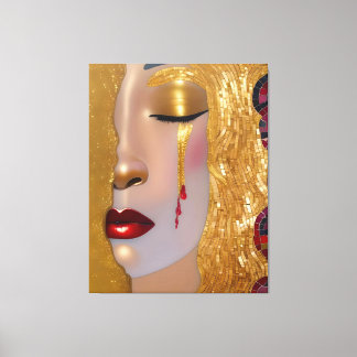 Golden Tears (Freya's Heartache) with red tears Canvas Print
