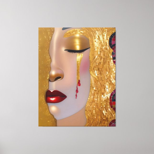 Golden Tears (Freya's Heartache) with red tears Canvas Print (Front)