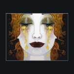 Golden Tears, Gustav Klimt inspiration full face. Postcard<br><div class="desc">Golden Tears,  Gustav Klimt inspiration full face.</div>