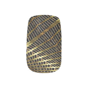Golden Tech Geometric Pattern Print Minx Nail Art