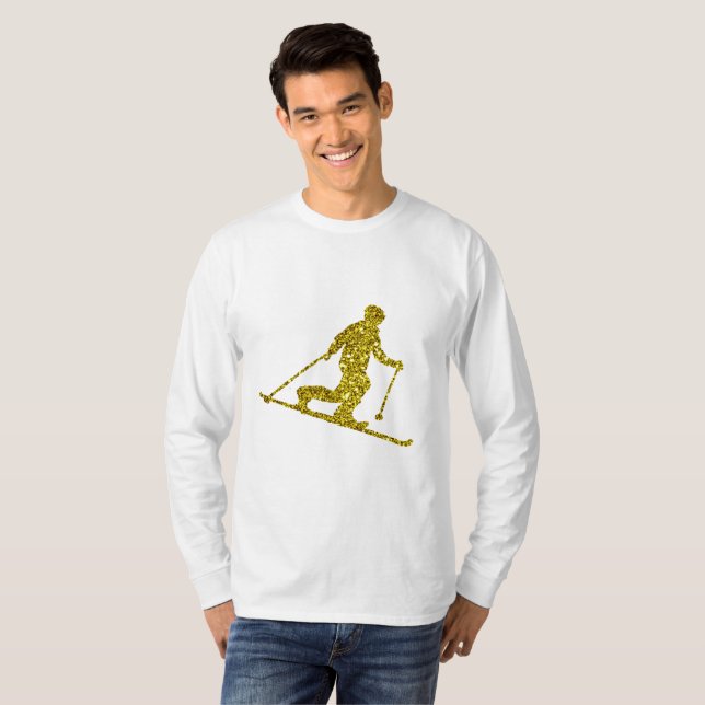 Golden Telemark skiing Long Sleeve T-Shirt (Front Full)