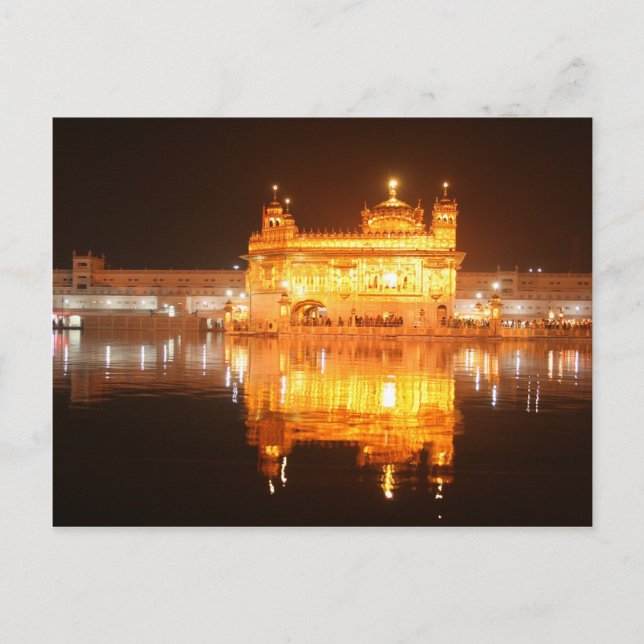 Golden Temple Amritsar North India at Night Postcard (Front)