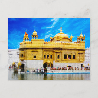 GOLDEN TEMPLE BLUE SKY BACKGROUND AMRITSAR POSTCARD