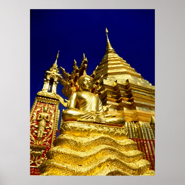 Golden Temple - Chiang Mai - Thailand Poster (Front)