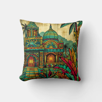golden temple throw pillow