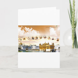 GOLDEN TEMPLE WITH THE SIKH GURUS CARD