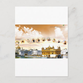 GOLDEN TEMPLE WITH THE SIKH GURUS POSTCARD