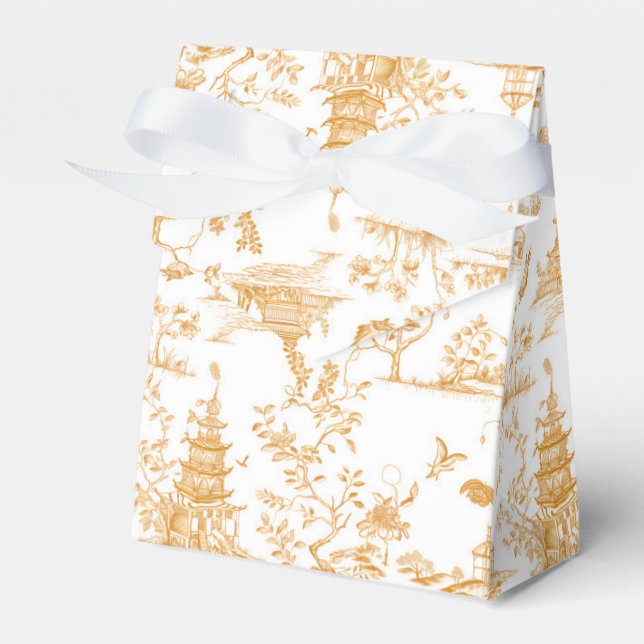 Golden Temples Chinoiserie Favor Box (Front Side)