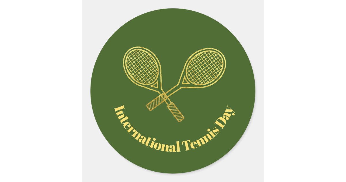 Golden Tennis Rackets Outline Tennis Stickers