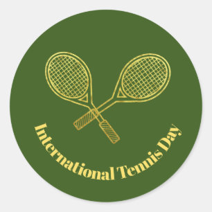 Golden Tennis Rackets Outline Tennis Stickers     