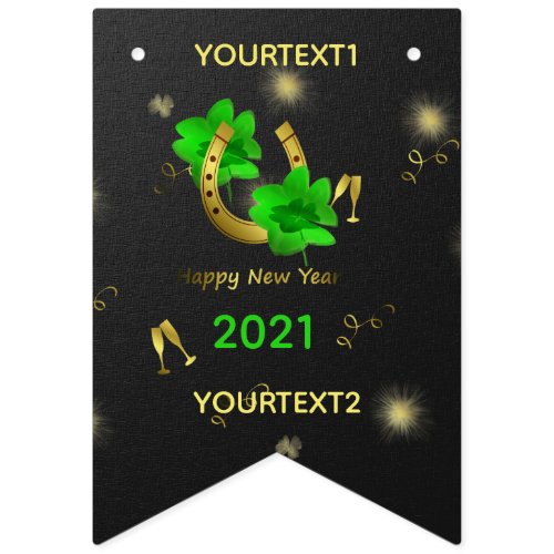 golden text happy new year banner